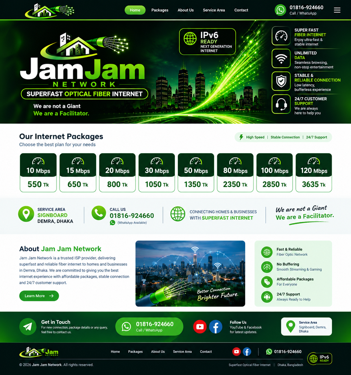 Jam Jam Network website design